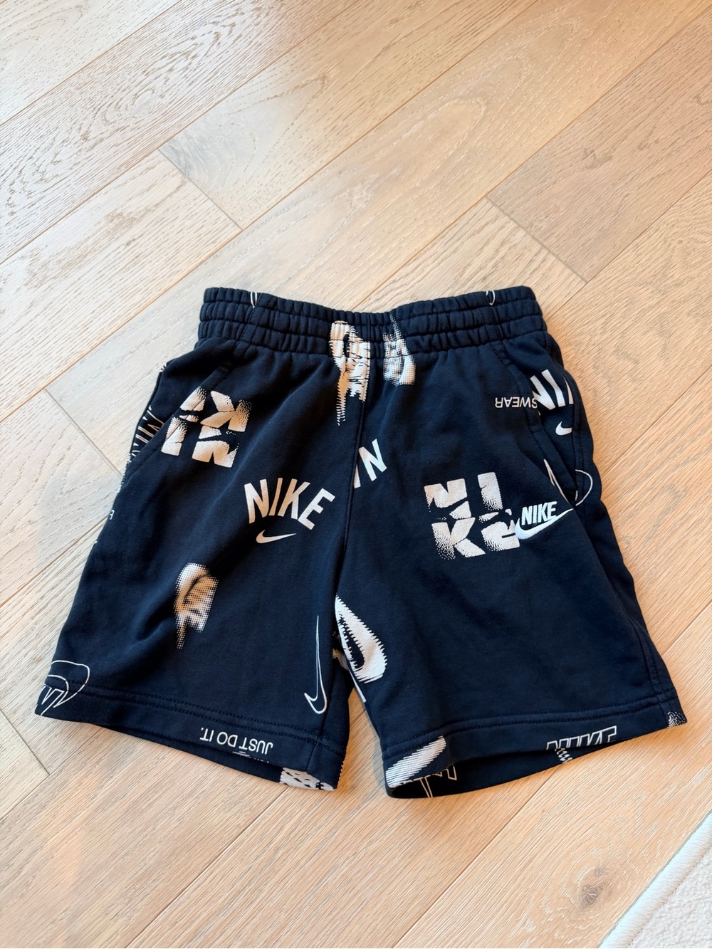 Nike Black All-Over Logo Kids Shorts